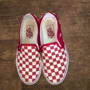 Red and white checker vans